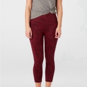 SPANX Look At Me Now Crop Leggings Garnet Rose 1X Plus Athleisure Workout Gym